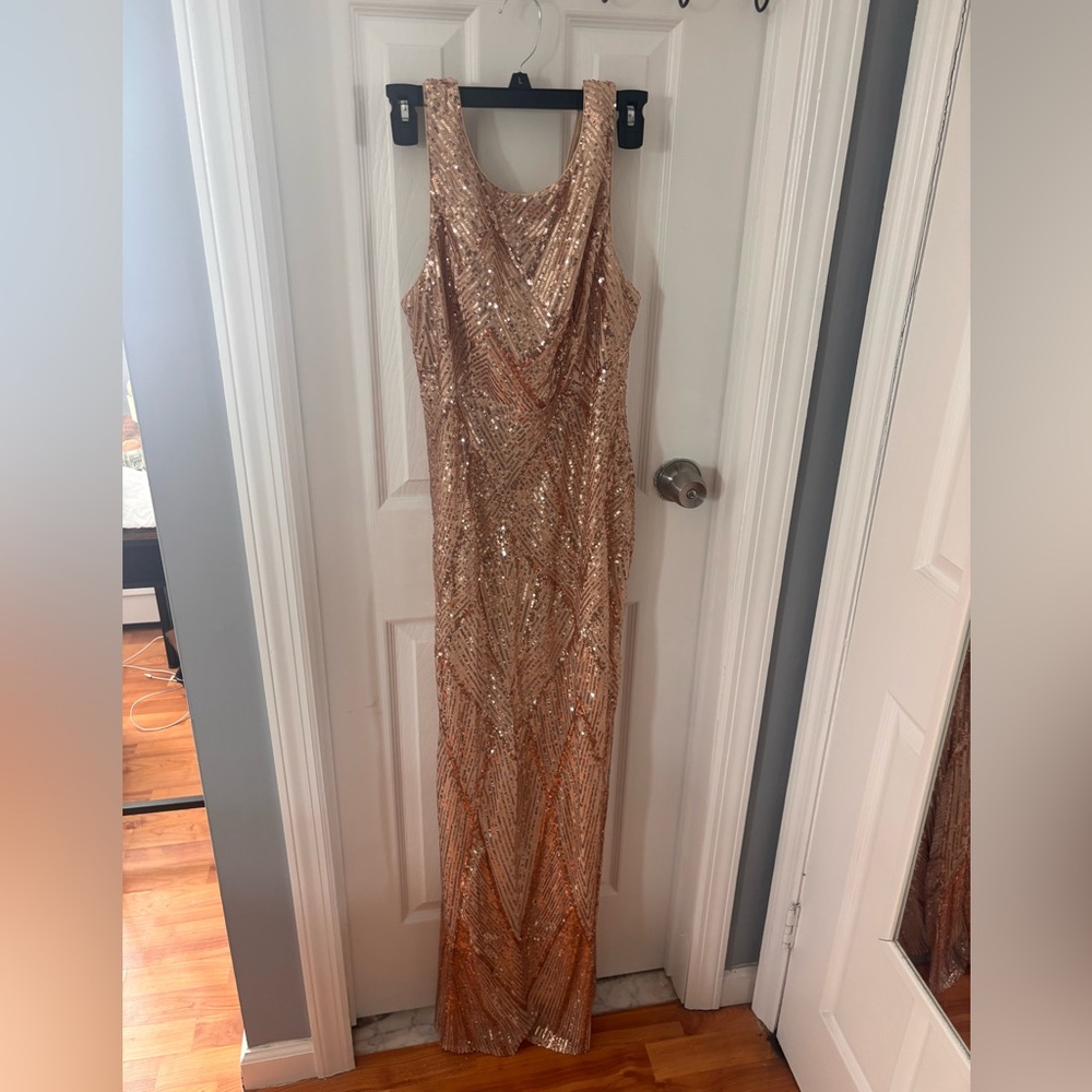 Gold Sequin Sleeveless Gown NWT